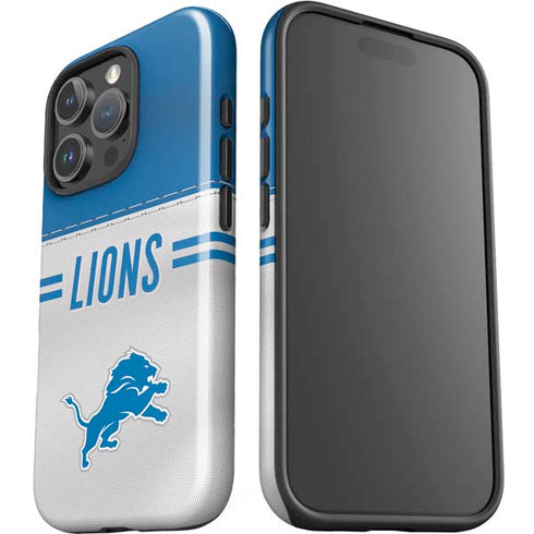 NFL Detroit Lions White Striped iPhone 16 Pro Impact Case
